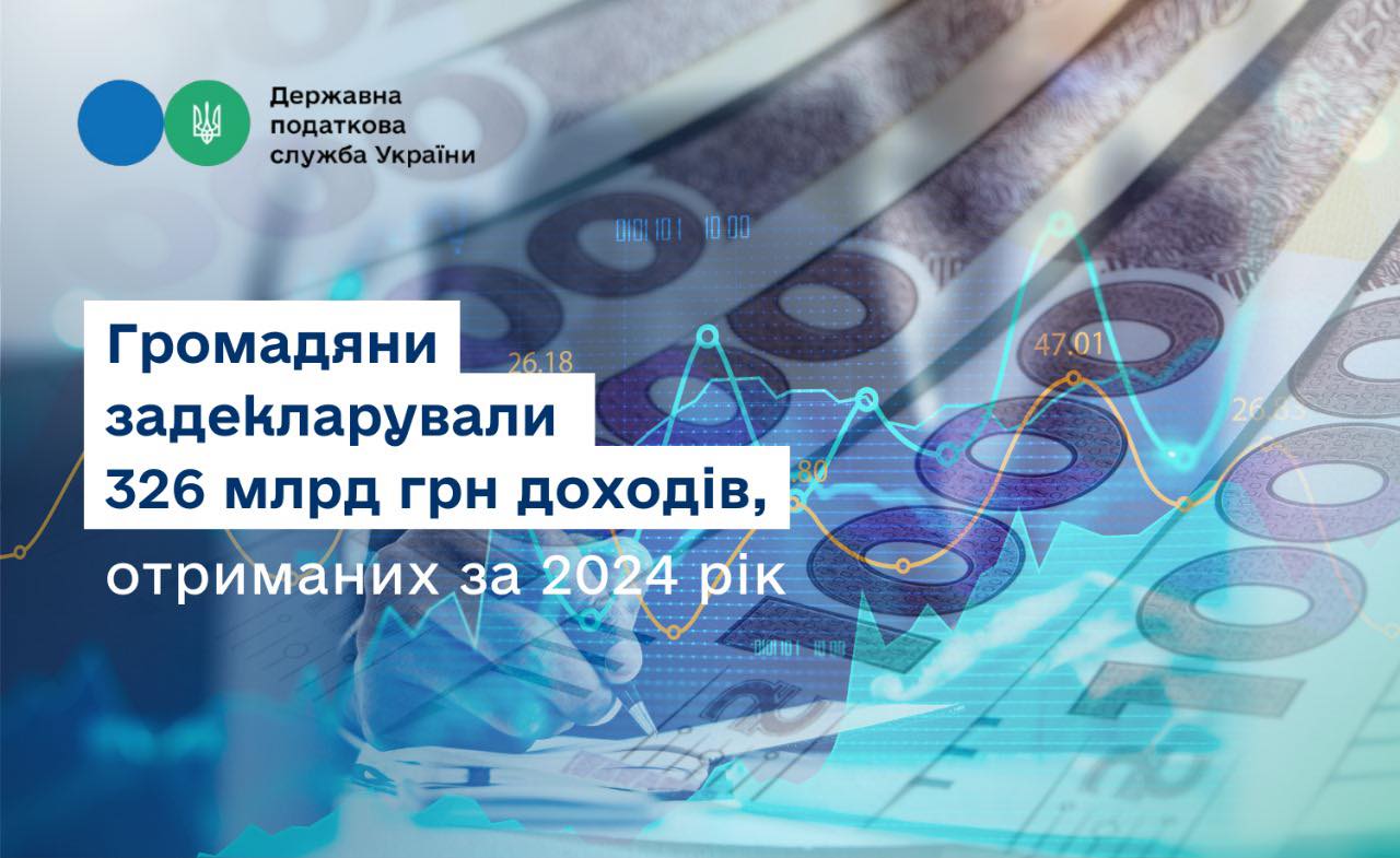 Фотографія заголовок на фоні багатьох 1000-гривневих купюр