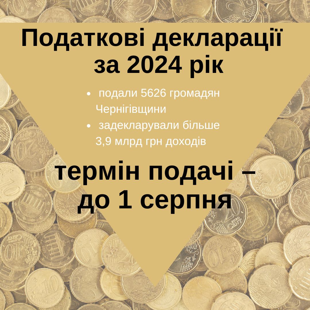 Фотографія на тлі монет інфографіка про терміни подачі податкової декларації
