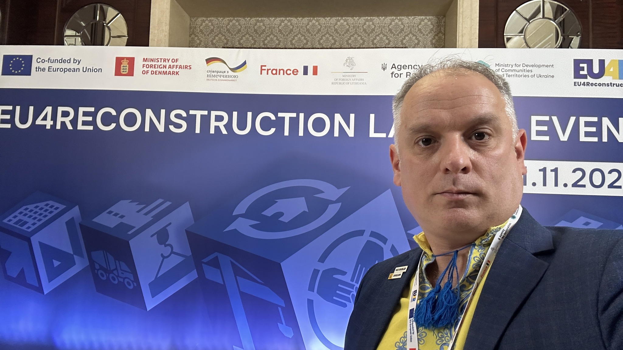 Фотографія Юрій Стальниченко під час запуску ініціативи EU4Reconstruction