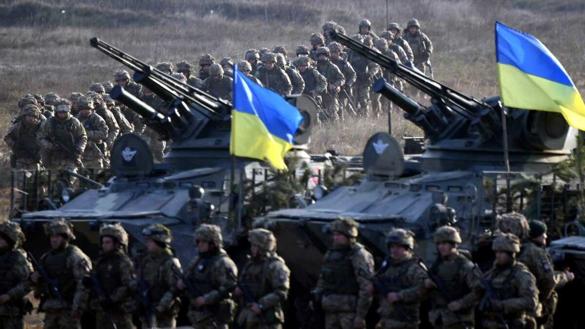 Фотографія танк, військові, українські прапори