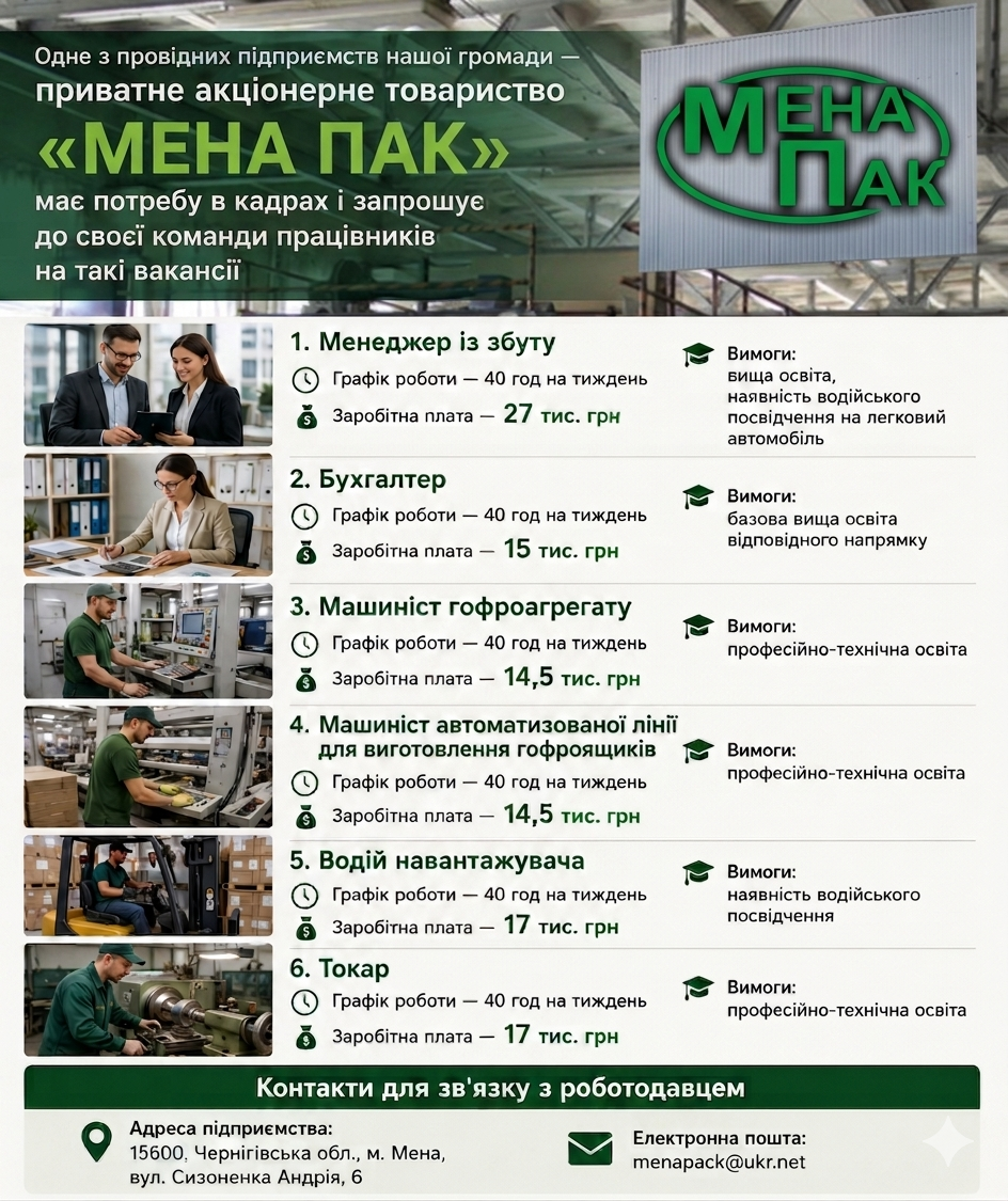 Фотографія зліва зображення працівників, справа опис вимог до кваліфікації